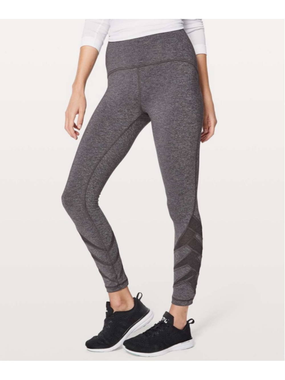 LULULEMON Motionful 25" Heathered Black Leggings, Athletic Pants, Sz 6